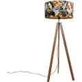 QAZQA Gulvlampe sort skærm påfugl design rød 40 cm - Simplo