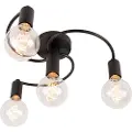 QAZQA Smart loftslampe sort inkl. 4 Wifi G95 - Facil