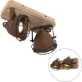 QAZQA Smart spotlight rustbrun med træ inkl. 2 WiFi GU10 - Gina