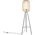 QAZQA Smart rustik gulvlampe rattan inkl. WiFi A60 - Manila