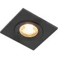 QAZQA Moderne indbygningsspotlight sort firkantet IP44 - Xena