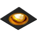 QAZQA Nedfældet spotlight sort med guld 9,3 cm drejelig og vippbar - Chuck
