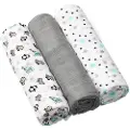 Babyono Pakke Med 3 Bambusmusselin 70x70 Cm