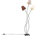 QAZQA Design gulvlampe sort med stofskærme 3-lys - Melis