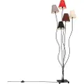 QAZQA Design gulvlampe sort med stofskærme 5-lys - Melis