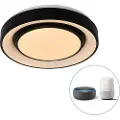 QAZQA Moderne loftslampe sort 38 cm inkl. LED og RGB - Jochie