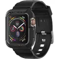 Spigen Rugged Armor Pro Apple Watch 9/8/SE (2022)/7/SE/6/5/4 TPU Cover - 44mm/45mm - Sort