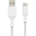 Belkin Braided Cable 0.15m. Usb A Usb C Hvid