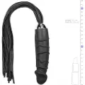 EasyToys Flogger - pisk og silikone dildo i ét (sort)