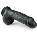 EasyToys - sugekop-dildo med testikler (22,5 cm) - sort
