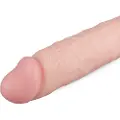 Huismerk Glynn - naturtro dildo med testikler - 25cm (natur)