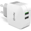 Celly Usb-hjemmelader Med Dobbelt Hurtigopladning