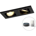 QAZQA Moderne smart indbygningsspotlight sort inkl. 2 WIFI GU10 - Qure