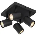QAZQA Moderne loftslampe sort 4-lys justerbar firkantet - Jeana
