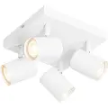 QAZQA Moderne loftslampe hvid 4-lys justerbar firkantet - Jeana