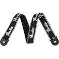 Fender Quick Grip Låsende Strap Sort m/ Hvidt Logo 2"