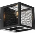 QAZQA Industriel væglampe sort med mesh - Cage