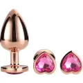 Dream Toys Gleaming Love - hjerteformet analplug sæt - rosegold (3 dele)