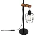QAZQA Rustik bordlampe sort med træ - Stronk