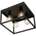QAZQA Industriel loftslampe sort 40 cm 4-lys - Cage
