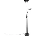 QAZQA Moderne gulvlampe sort med læselampe inkl. LED dim to warm - Diva
