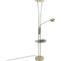 QAZQA Gulvlampe guld med læselampe inkl. LED og USB-port - Sevilla