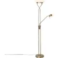 QAZQA Gulvlampe bronze inkl. LED og lysdæmper med læselampe - Empoli