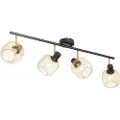 QAZQA Industriel spotlight sort med guld 4 lys - Bliss Mesh