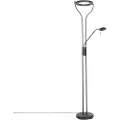 QAZQA Moderne gulvlampe sort med læsearm inkl. LED og lysdæmper - Divo