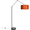 QAZQA Moderne gulvlampe sort med orange skærm 50 cm - Editor