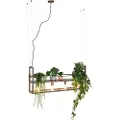 QAZQA Industriel pendellampe rustbrun med reol 4-lys - Cage Rack