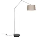 QAZQA Moderne gulvlampe stål med taupe skærm 45 cm - Editor