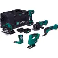 Vonroc Værktøjssæt VPower 20V | Boremaskine, Stiksav, Multiværktøj, Vinkelsliber, Rundsav, LED-lampe | Inkl. 2x 4.0Ah akku, oplader og taske