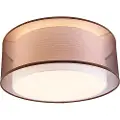 QAZQA Moderne loftslampe brun med hvid 50 cm 3-lys - Drum Duo