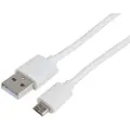 Prokord Usb-kabel 1m. Usb A Micro-usb B Hvid