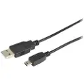 Prokord Usb-kabel 1m. Usb A Mini-usb B Sort
