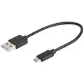 Prokord Usb-kabel 0.25m. Usb A Micro-usb B Sort
