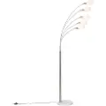 QAZQA Design gulvlampe stål med opal glas 5-lys - Sixties Marmo