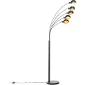 QAZQA Design gulvlampe sort med guld 5-lys - Sixties Marmo