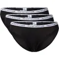 Tommy Hilfiger Tommy Hilfigertil kvinder. UW0UW02828 Pakke 3 sorte logo trusser med sort logo (XS), Afslappet, Økologisk bomuld, Bæredygtig
