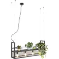 QAZQA Industriel pendellampe sort med mesh 4-lys - Cage Rack