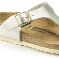 Birkenstock Birkenstocktil kvinder/piger. 1015593 Sandaler Gizeh Birko-Flor metallic guld smalle sandaler (39), Guldfarvet, Fast, Ingen, Casual, børnetø
