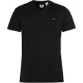 Levi's Levi'stil mænd. 85641-0001 Sort T-shirt med V-hals (S), Casual, Bomuld, Korte ærmer