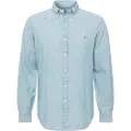 Ralph Lauren Polo Ralph Laurentil mænd. 710792042001 Blå Chambray-skjorte i skræddersyet pasform (L), Casual, Bomuld, Lange ærmer