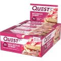 Quest Nutrition Quest Bar, hvid chokolade og hindbær - 12 barer