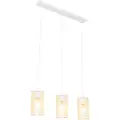 QAZQA Oriental Pendellampe Hvid med Rattan 3-lys Lang - Akira