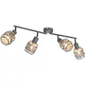 QAZQA Design loftslampe sort med guld 4-lys lang - Noud