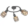 QAZQA Design loftslampe sort med guld 3-lys rund - Noud