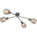 QAZQA Design loftslampe sort med guld 4-lys - Noud