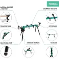 Vonroc Arbejdsstation - 150 kg bæreevne | Universal kap-/geringssav stander med hjul | Inkl. Tilbehør og hjul